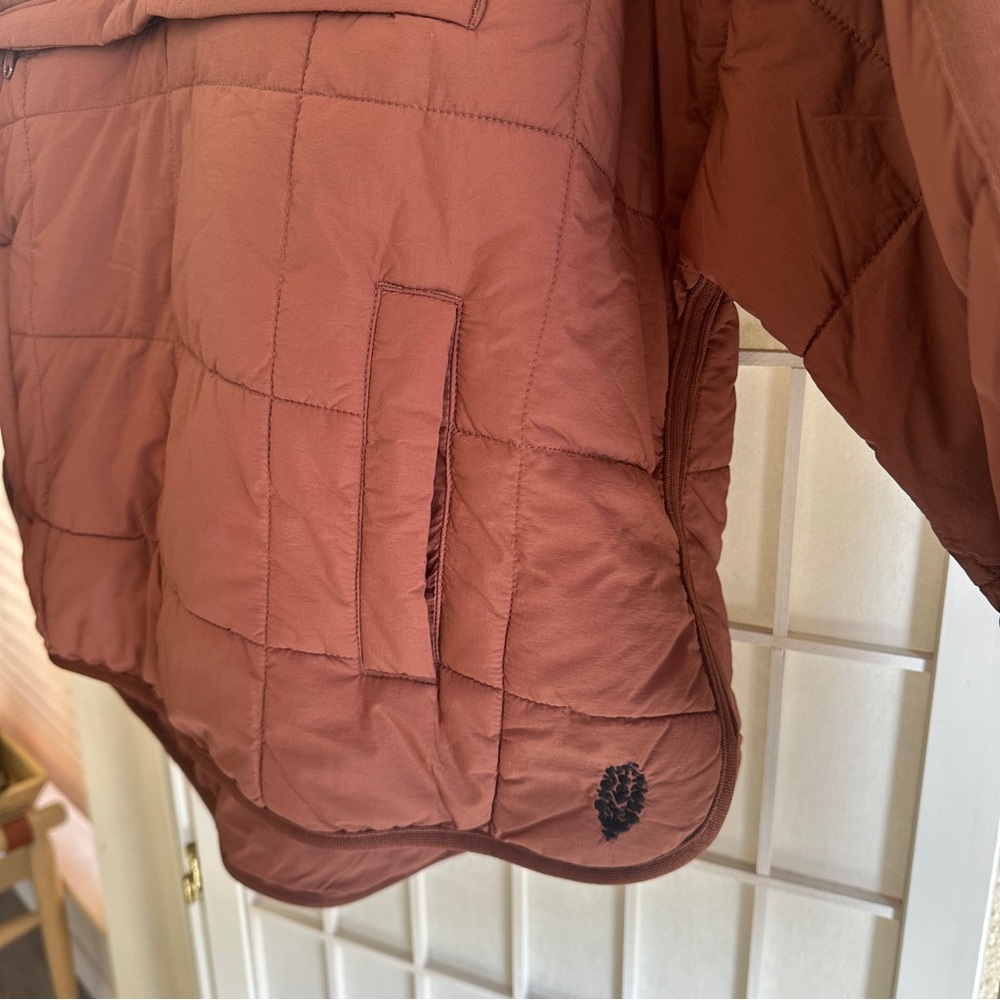 Free People Quilted Hooded Puff Jacket in Rust Brown - Picture 11 of 13